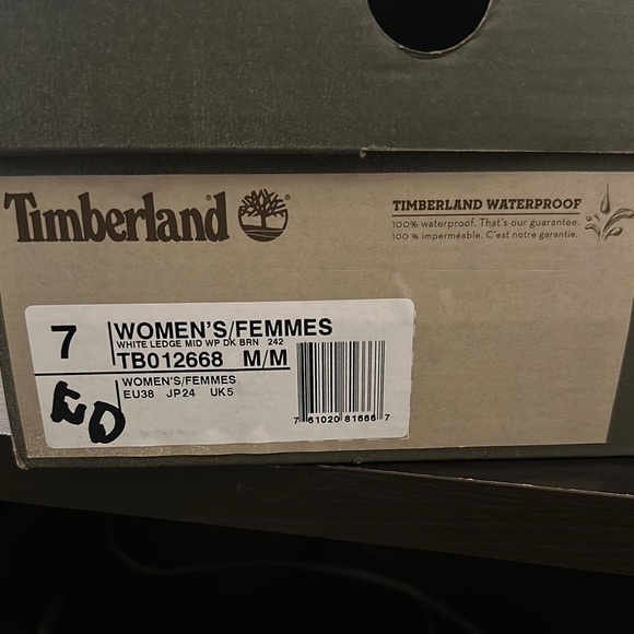 Timberland Brown Waterproof Winter Hiking Boots Women's sz 7 - Picture 9 of 9